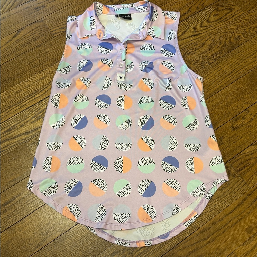 Bad Birdie geometric circles polo